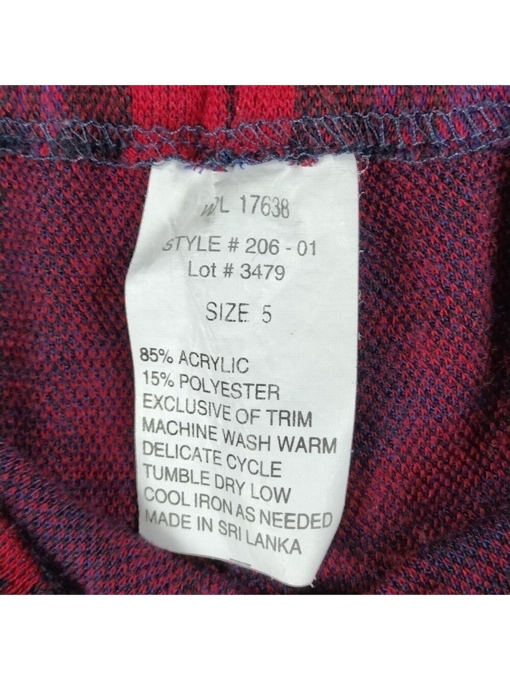 D.B.Y. Red Blue Tartan One Notched Button Long Sleeve Elastic Pull On Skirt Set - Picture 13 of 16